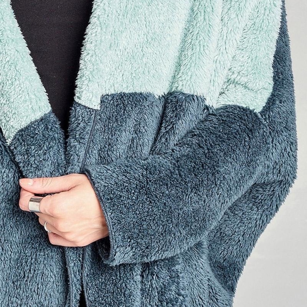 SOFT COLOR BLOCK OPEN STYLE JACKET ALL SEASON - Picture 10 of 14